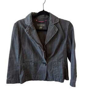 Banana Republic Women's faded Black Denim Blazer Jacket‎ - Casual Career